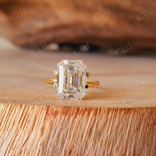 5.00CT Emerald Cut Moissanite Engagement Ring  customdiamjewel   