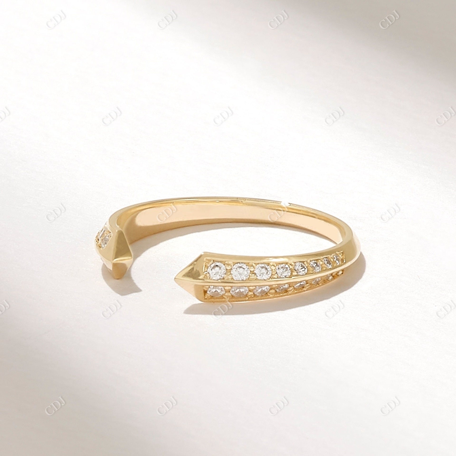 0.28CTW Round Cut Lab Grown Diamond Open Claw Band  customdiamjewel   