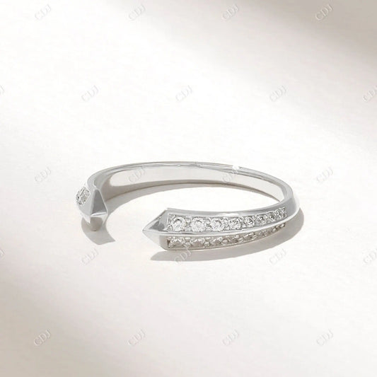 0.28CTW Round Cut Lab Grown Diamond Open Claw Band  customdiamjewel 10KT White Gold VVS-EF