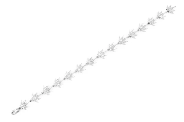 1.75CTW Diamond Cannabis Leaf Bracelet  customdiamjewel   