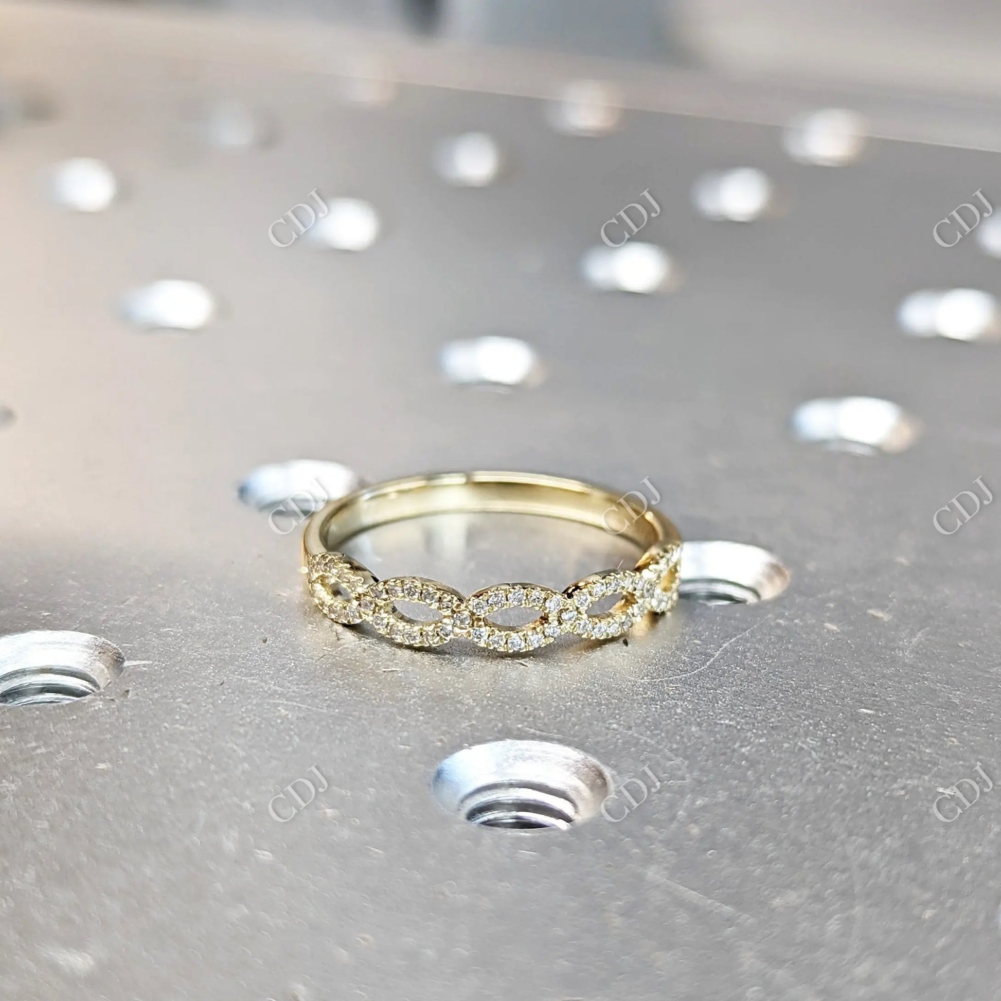 0.25CT Lab Grown Diamond 14K Yellow Gold Twisted Wedding Band  customdiamjewel 10KT Yellow Gold VVS-EF