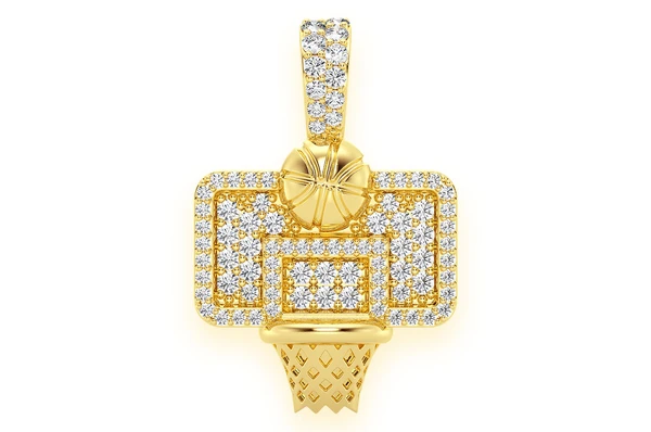 Antique 0.33CTW Basketball Hoop Diamond Pendant  customdiamjewel   