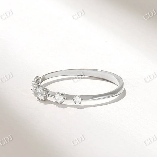 0.25CTW Round Minimalist Women's Diamond Wedding Band  customdiamjewel 10KT White Gold VVS-EF