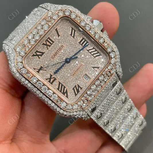 Bling Iced Out Men's Quartz Diamond Watch(24 To 27 Carat)  customdiamjewel   