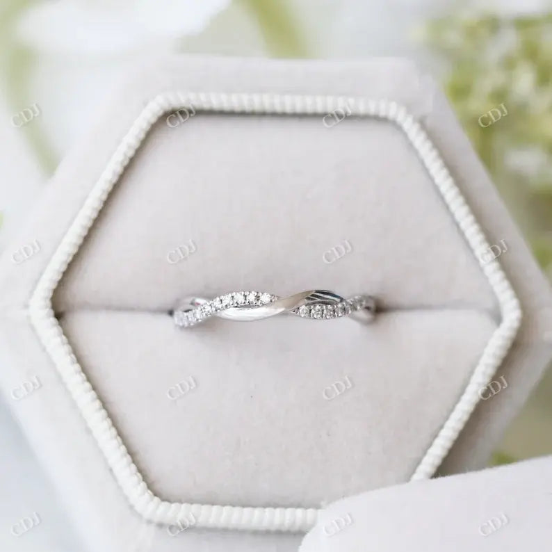 Classic Natural Diamond Twisted Stackable Wedding Band  customdiamjewel   