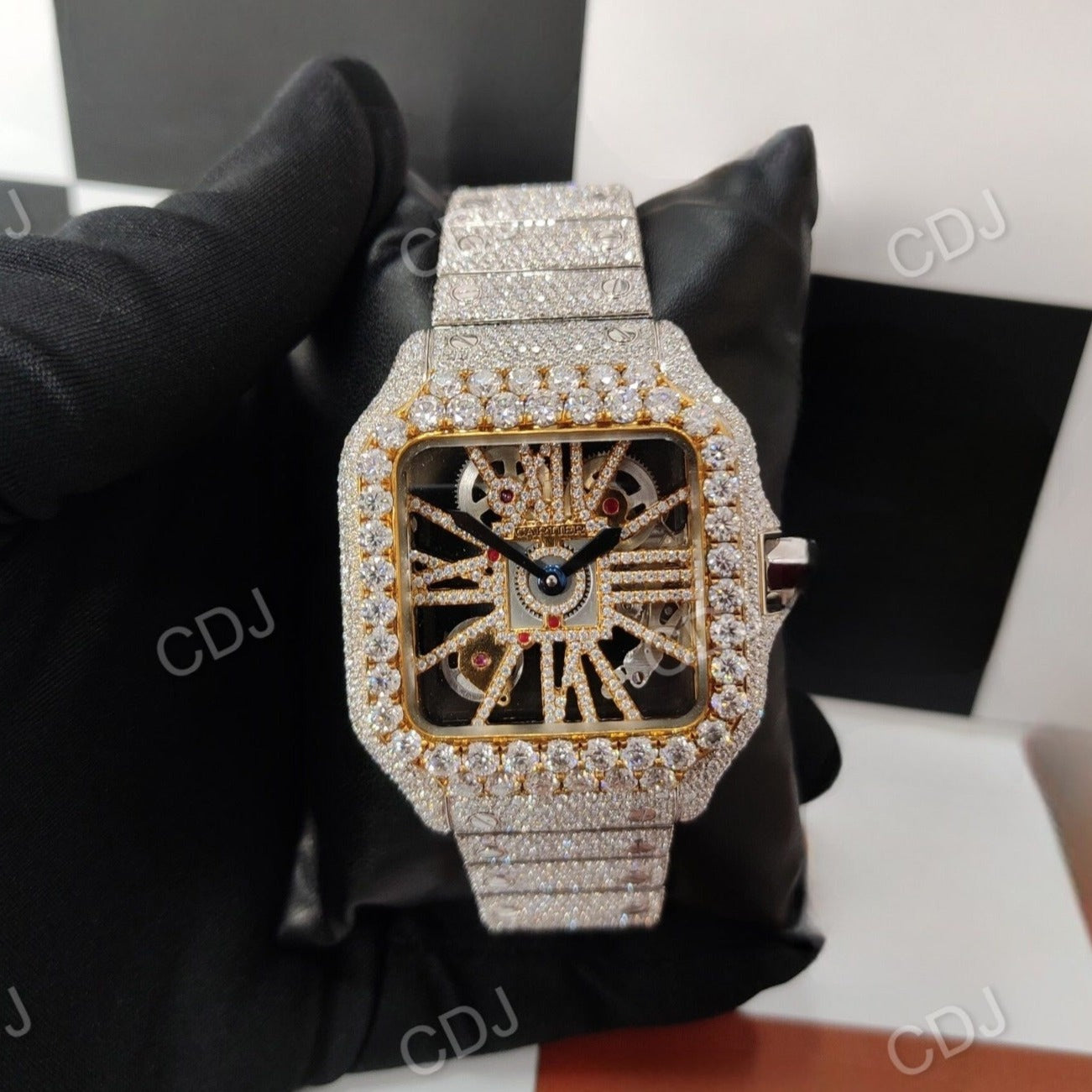 Stainless Steel Cartier Diamond Watch  customdiamjewel   