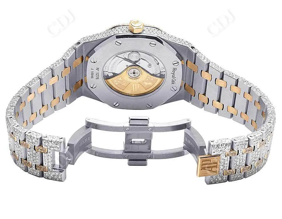 Men's 41MM AP Two Tone Lab Diamond Watch customdiamjewel