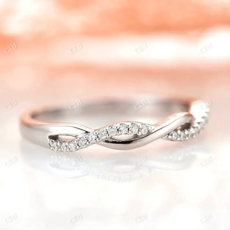 Classic Natural Diamond Twisted Stackable Wedding Band  customdiamjewel   