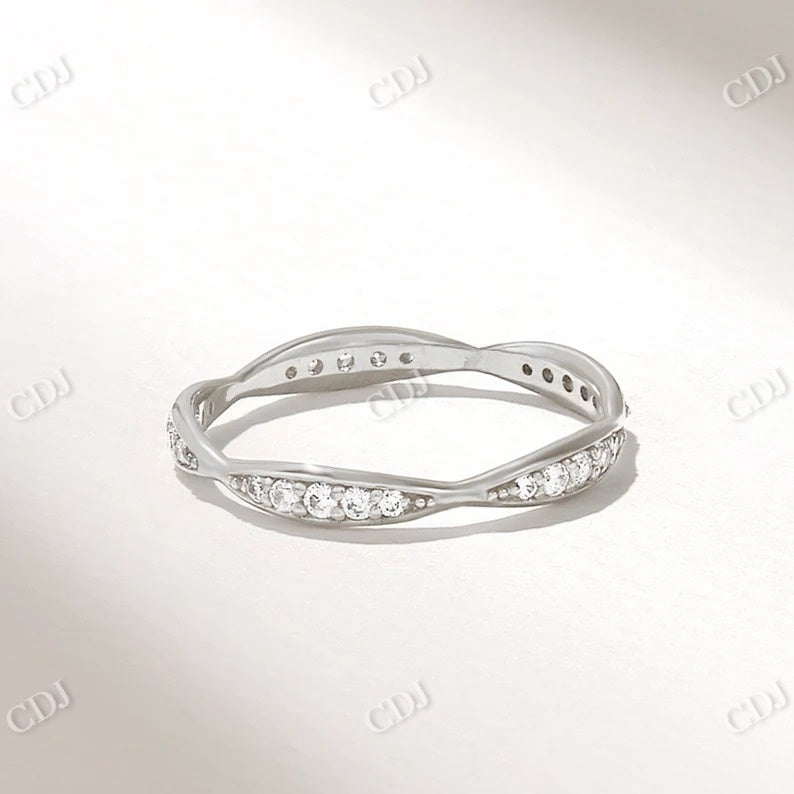 0.19CTW Diamond Pave Eternity Wedding Band  customdiamjewel 10KT White Gold VVS-EF