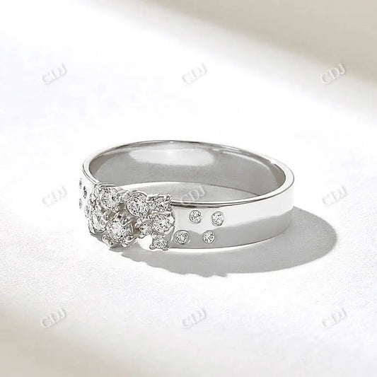 0.35CTW Cluster Lab Grown Diamond Wedding Band  customdiamjewel 10KT White Gold VVS-EF