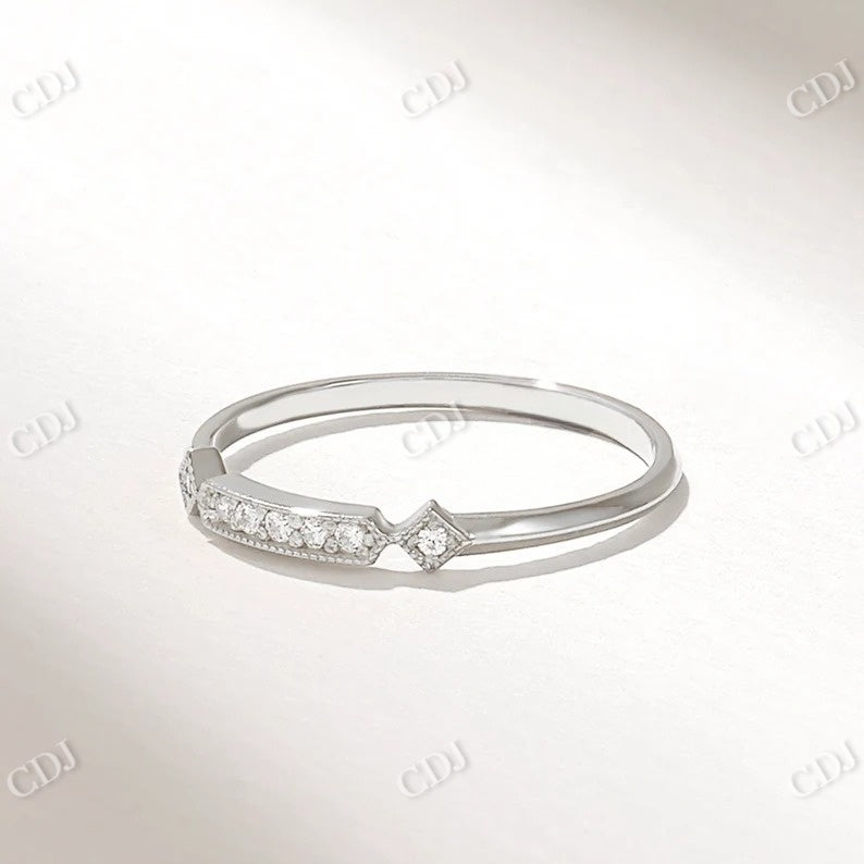 0.06CTW Solid Gold Diamond Princess Shape Wedding Band  customdiamjewel 10KT White Gold VVS-EF