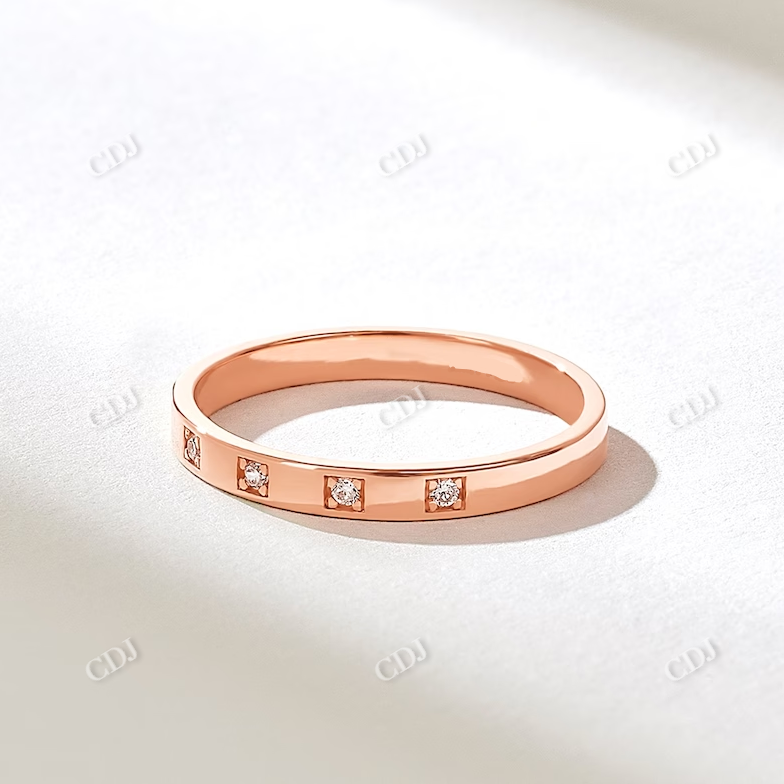 0.05CTW Antique 5 Stone Natural Wedding Band  customdiamjewel 10KT Rose Gold VVS-EF