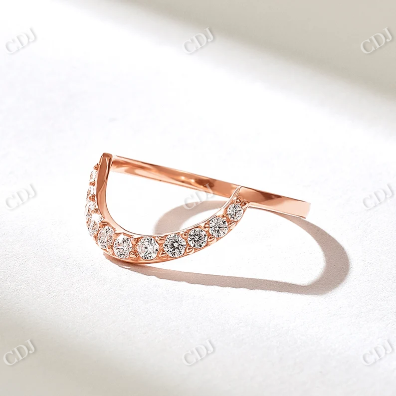 0.30CTW Deep Curved Natural Diamond Wedding Band  customdiamjewel 10KT Rose Gold VVS-EF