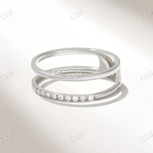 0.16CTW Thin Double Strand Gold Diamond Wedding Band  customdiamjewel 10KT White Gold VVS-EF