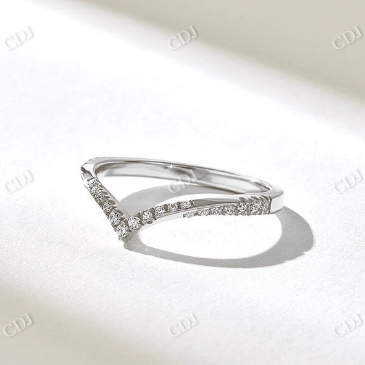 0.25CTW Twist Band Wishbone Wedding Band  customdiamjewel 10KT White Gold VVS-EF