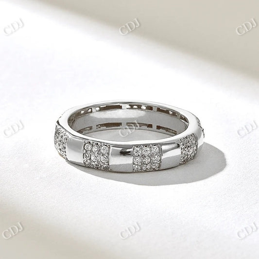 0.81CTW Lab Grown Dome Unique Design Wedding Band  customdiamjewel 10KT White Gold VVS-EF