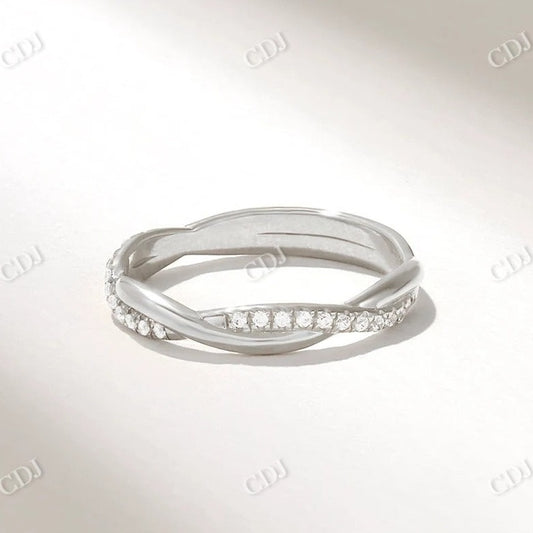 0.18CTW Twisted Matching Lab Grown Wedding Band  customdiamjewel 10KT White Gold VVS-EF