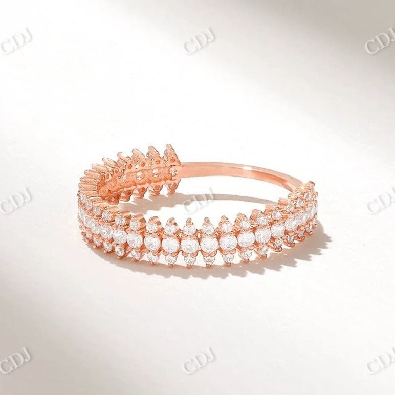 0.55CTW Minimalist Antique Half Eternity Diamond Wedding Band  customdiamjewel 10KT Rose Gold VVS-EF