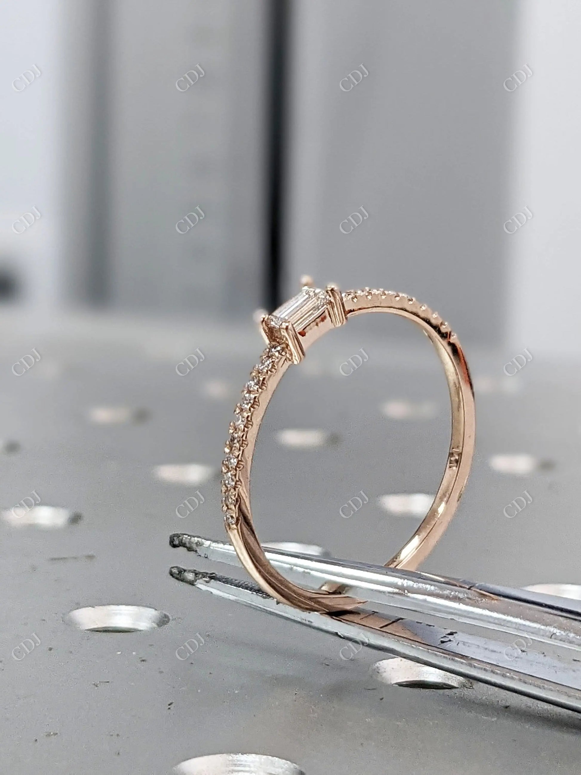 0.26CTW Baguette Cut Lab Grown Diamond Ring  customdiamjewel   