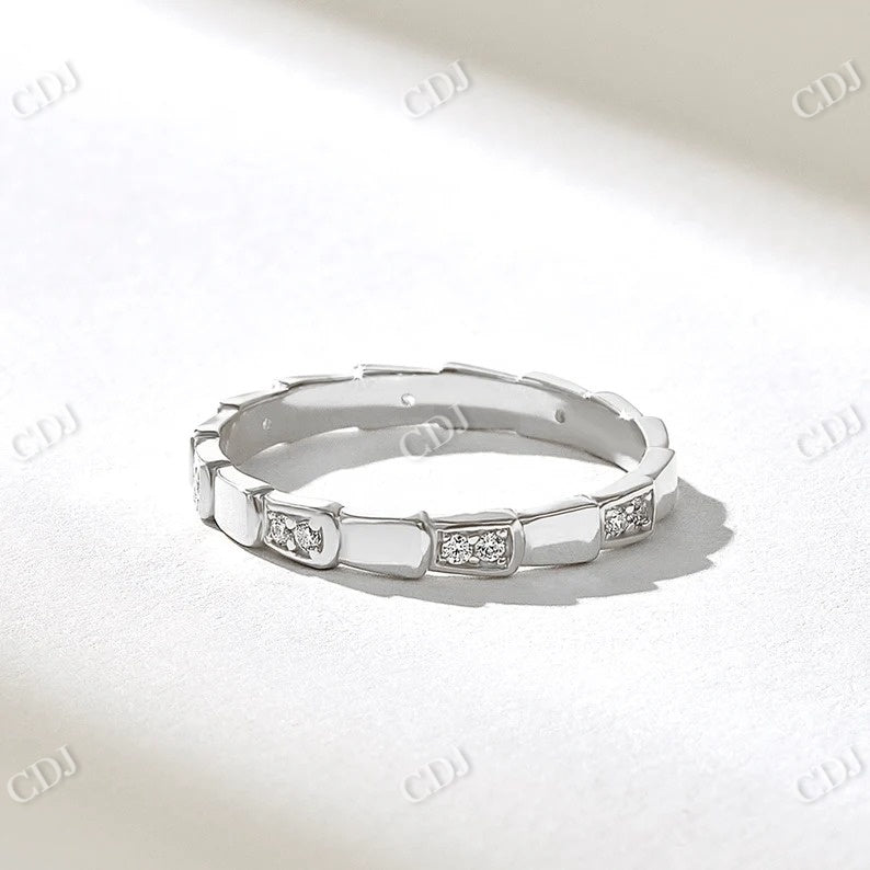 0.16CTW Unique Snake Wedding Band  customdiamjewel 10KT White Gold VVS-EF