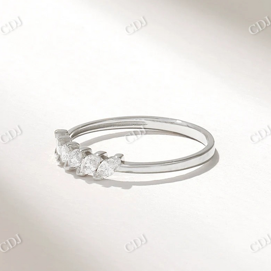 0.32CTW Six Lab Grown Marquise Diamond Wedding Band  customdiamjewel 10KT White Gold VVS-EF