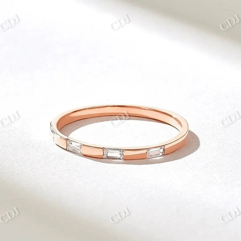 0.18CTW Baguette Half Eternity Lab Grown Wedding Band  customdiamjewel 10KT Rose Gold VVS-EF