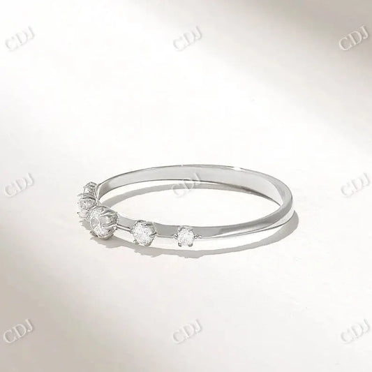 0.25CTW Round CVD Minimalist Diamond Wedding Band  customdiamjewel 10KT White Gold VVS-EF