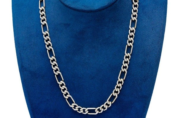 Diamond Figaro Link Chain Hip Hop Necklace  customdiamjewel   