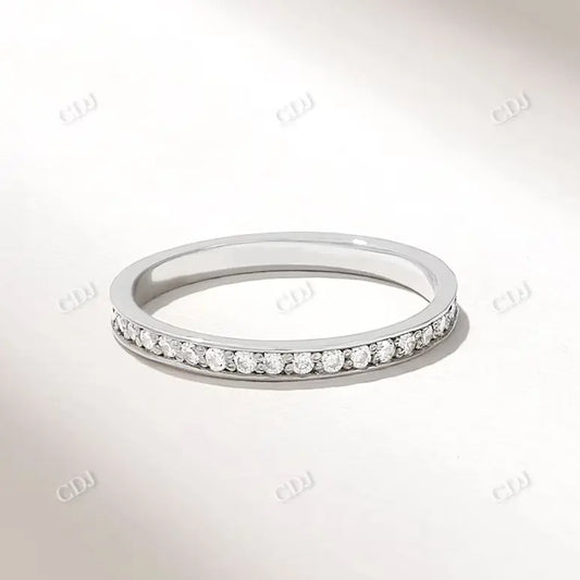 0.21CTW Round Cut CVD Diamond Channel Set Full Eternity Wedding Band  customdiamjewel 10KT White Gold VVS-EF