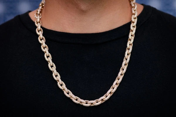 Elongated Hip Hop Iced Out Cuban Chain Necklace  customdiamjewel   