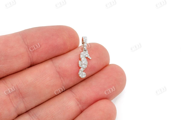 0.15CTW Round Diamond Seahorse Pendant  customdiamjewel   