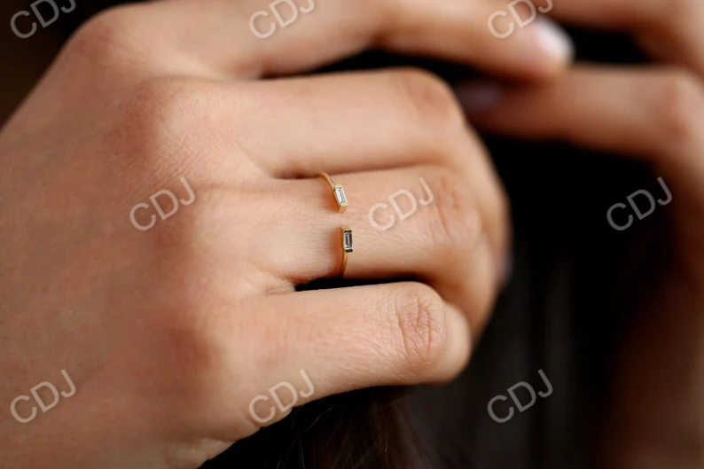 14k Rose Gold Double Diamond Baguette Wedding Ring  customdiamjewel   