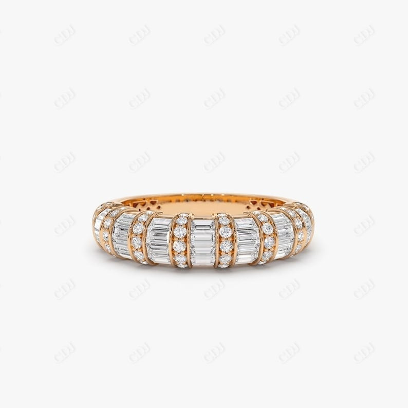 0.80CTW Lab Grown Baguette Diamond Women's Wedding Band  customdiamjewel Sterling Silver Rose Gold VVS-EF