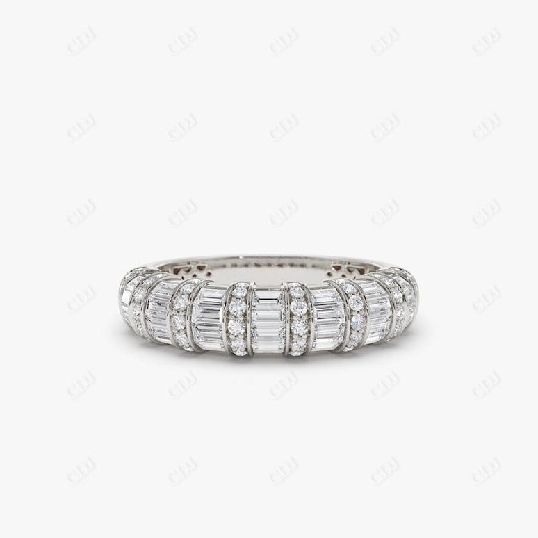 0.80CTW Lab Grown Baguette Diamond Women's Wedding Band  customdiamjewel Sterling Silver White Gold VVS-EF