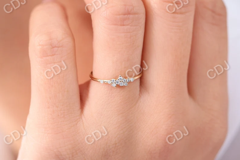 Simple Gold Cluster Diamond Wedding Ring  customdiamjewel   