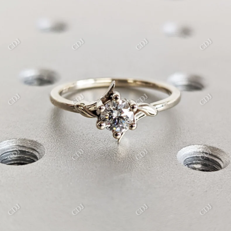 0.25CT Vintage Round Moissanite Engagement Ring  customdiamjewel 10KT Yellow Gold VVS-EF