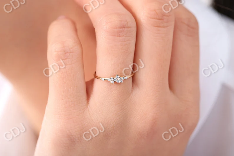 Simple Gold Cluster Diamond Wedding Ring  customdiamjewel   