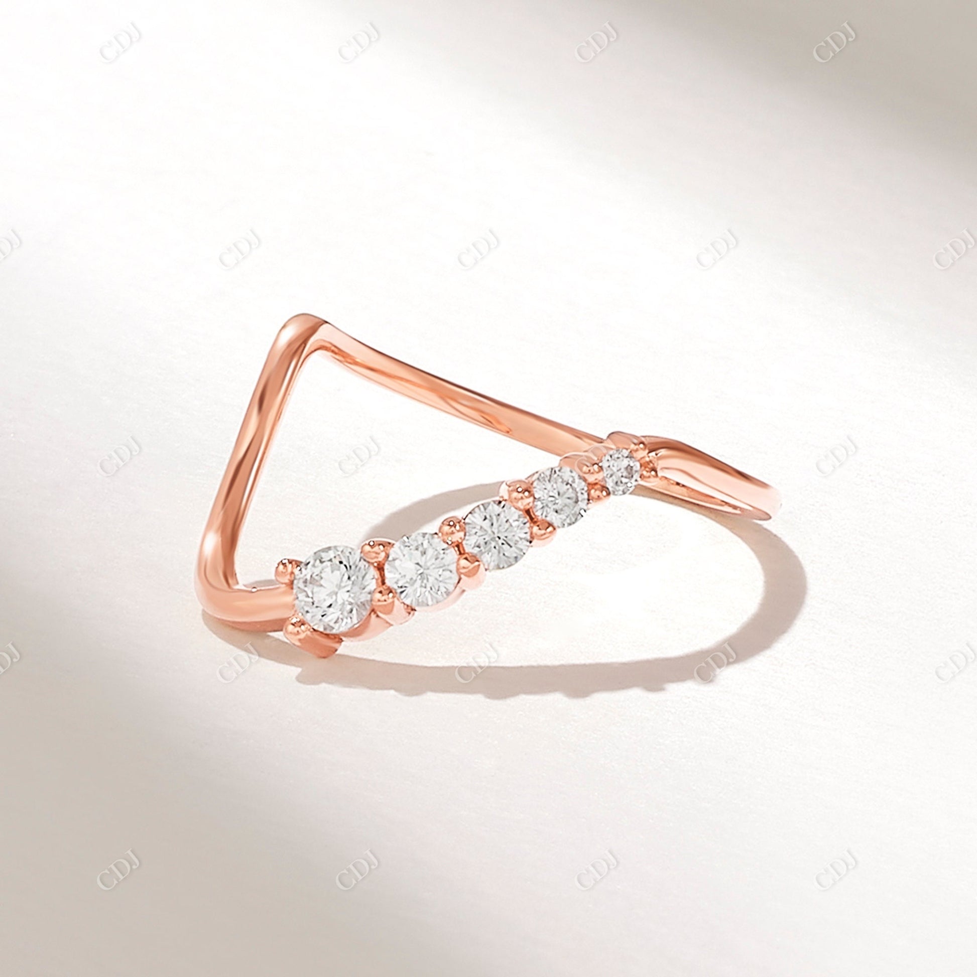 0.36CTW Diamond Wave Stacking Wedding Band  customdiamjewel 10KT Rose Gold VVS-EF