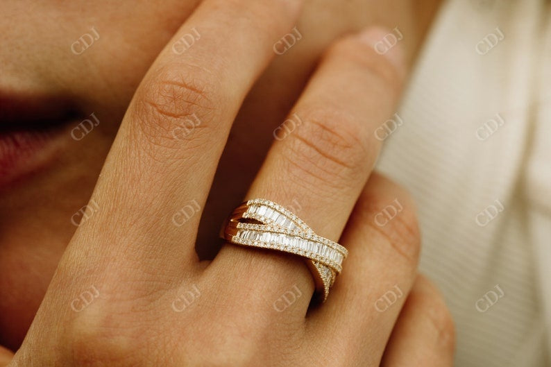 1.45CTW Baguette Cut Natural Diamond Antique Shape Thick Wedding Band  customdiamjewel   