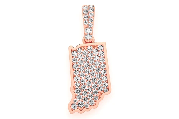 0.33CTW Indiana State Diamond Hip Hop Pendant  customdiamjewel   