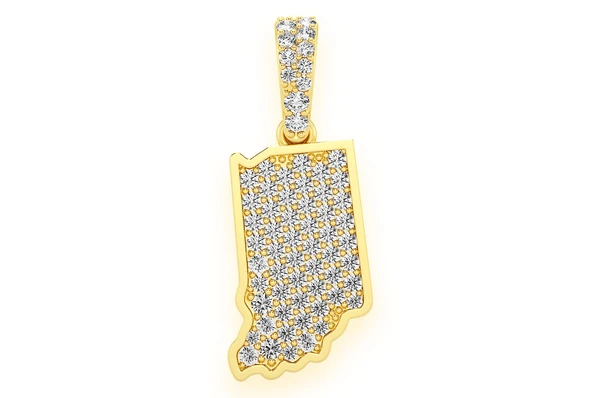 0.33CTW Indiana State Diamond Hip Hop Pendant  customdiamjewel   