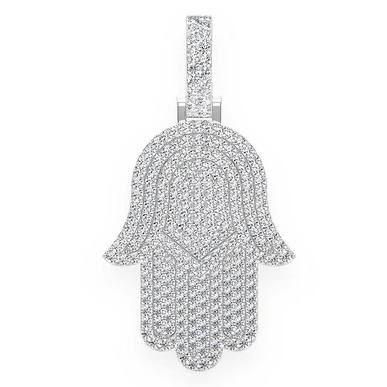 10.00CTW Cluster Diamond Hamsa Pendant  customdiamjewel   