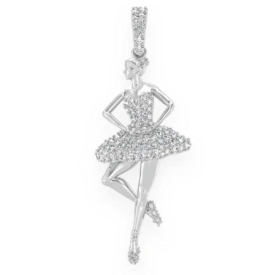 0.50CTW Round Diamond Dancing Ballerina Pendant  customdiamjewel   