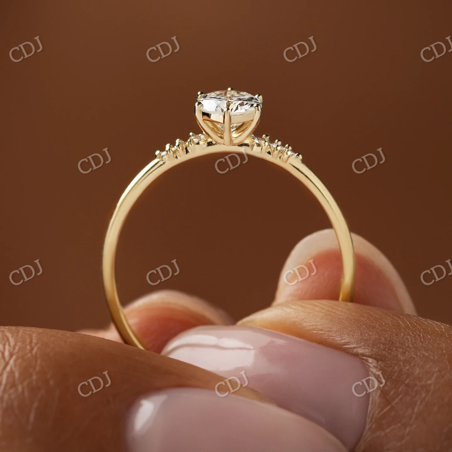 Round Cut 0.41CTW Moissanite Engagement Ring  customdiamjewel   