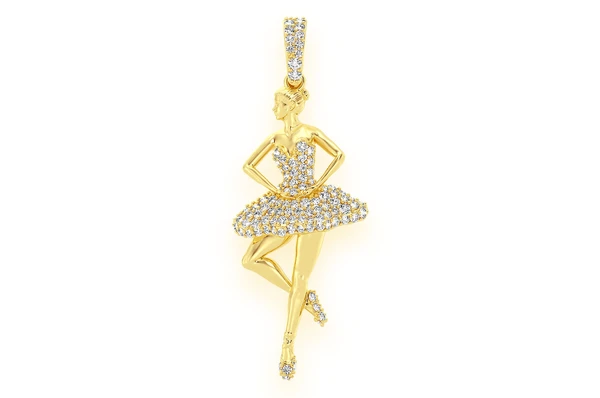 0.50CTW Round Diamond Dancing Ballerina Pendant  customdiamjewel   