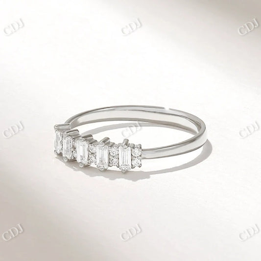 0.25CTW Baguette And Round CVD Diamond Antique Wedding Band  customdiamjewel   