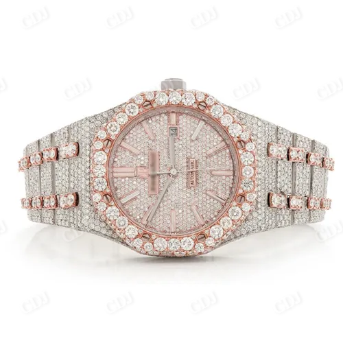 Two Tone AP Diamond Hip Hop Watch  customdiamjewel   