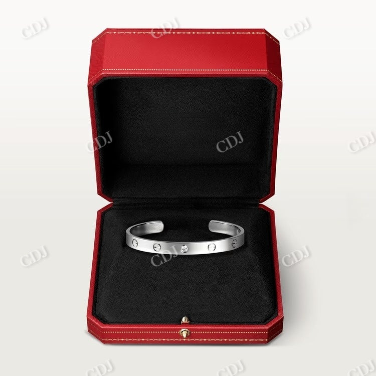 0.10CTW Minus Design Open Bangle Bracelet  customdiamjewel   