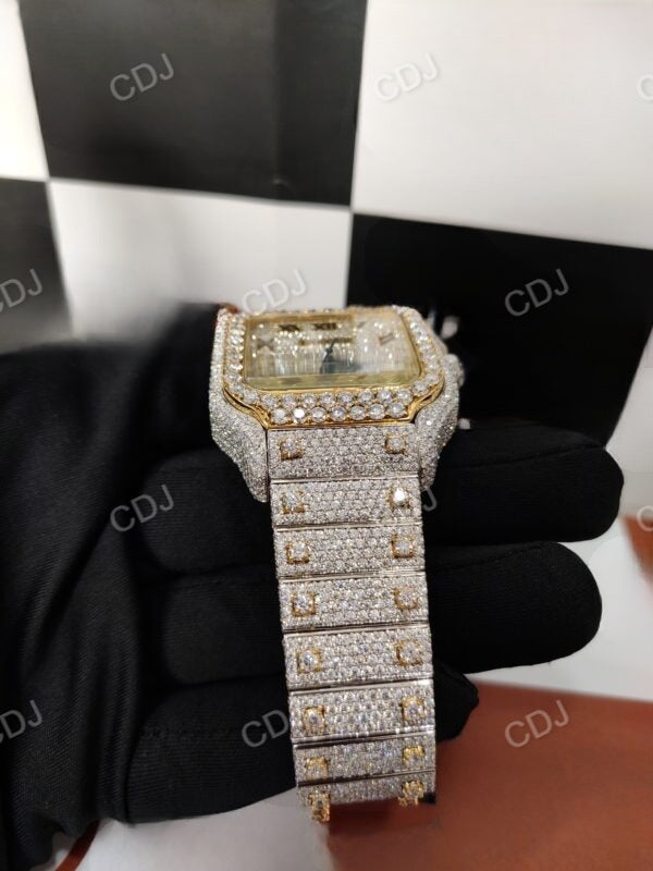 Hip Hop Rapper Diamond Cartier Wrist Watch  customdiamjewel   