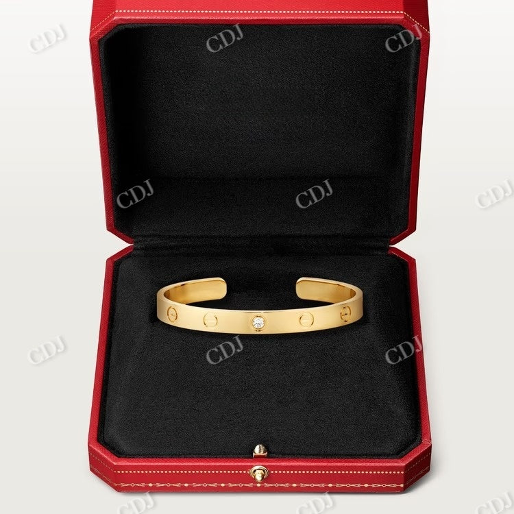 0.10CTW Minus Design Open Bangle Bracelet  customdiamjewel   